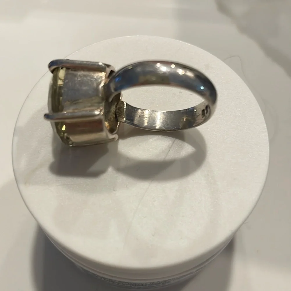 Sterling Silver Ring W A Gorgeous Faceted Topaz, Stunning, Sparkle!11.2 grams